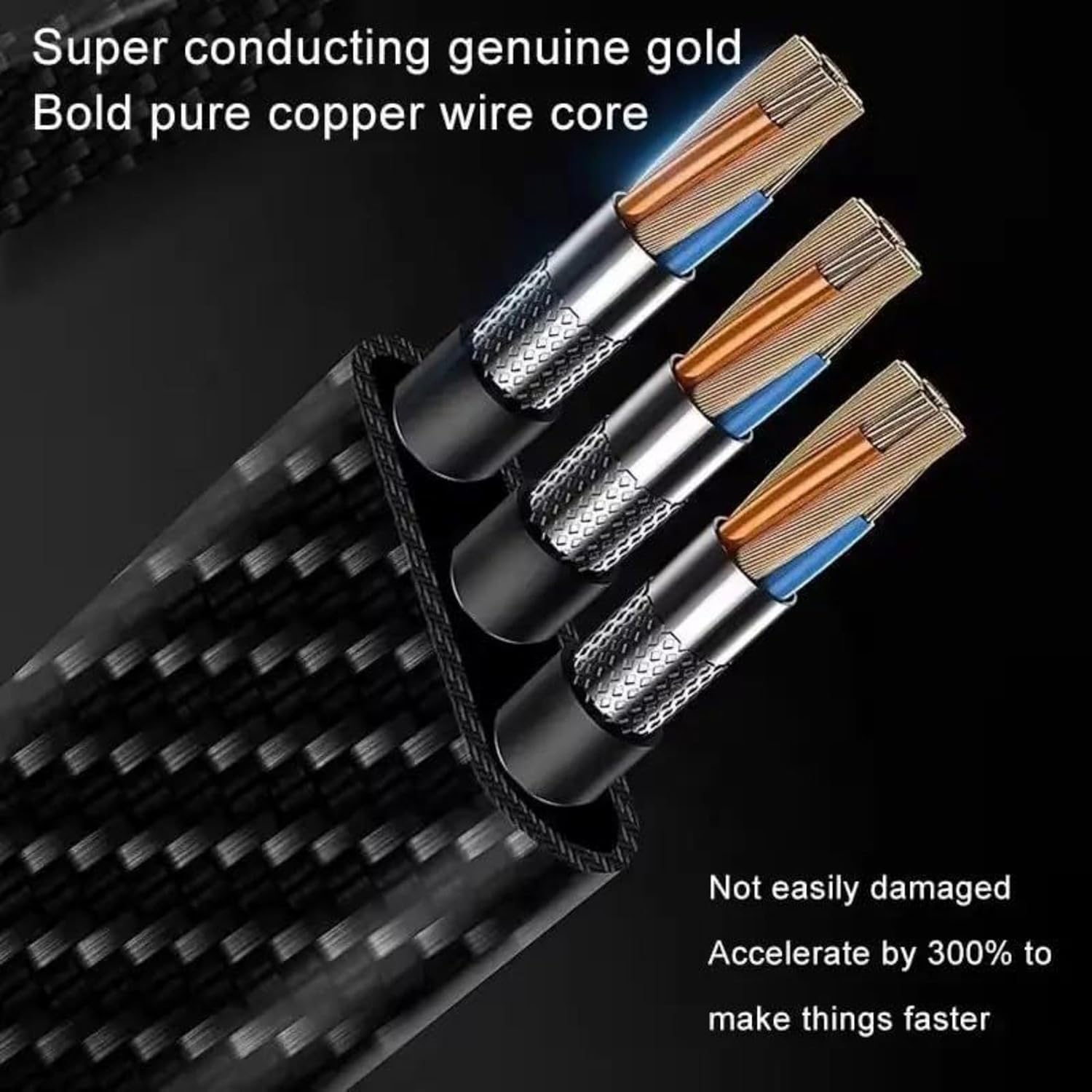 4 in 1 USB-C Charging Cable 1m Type-C Connector Nylon Braided PD 65W 27W Fast Charging